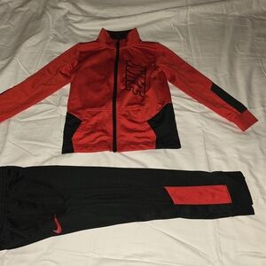 Nike Kids Red and Black Tracksuit
